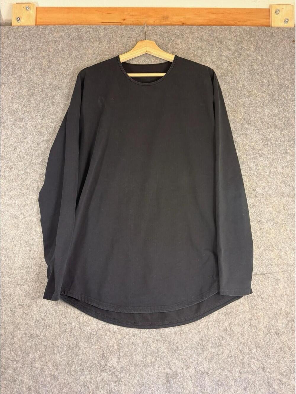 BYLT Shirt Mens Large Black Long Sleeve Crewneck Drop Cut Tagless Stretch Fit